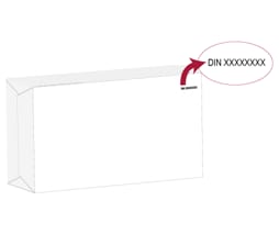 Arrow pointing to a DIN number