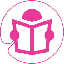 Dessin animé rose d’un homme lisant u